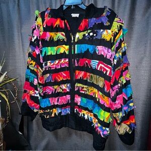 Multicolor Striped Women's JA Roberts Bomber Jacket Blazer